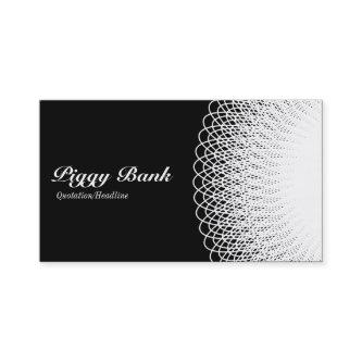 Piggy Bank - White on Black