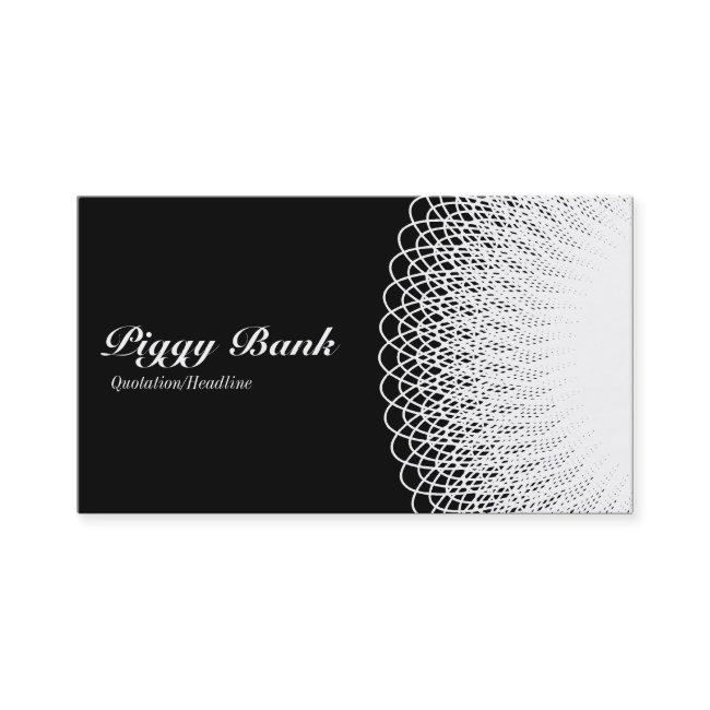Piggy Bank - White on Black