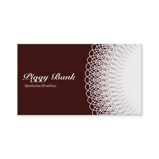 Piggy Bank - White on Dark Brown 330000