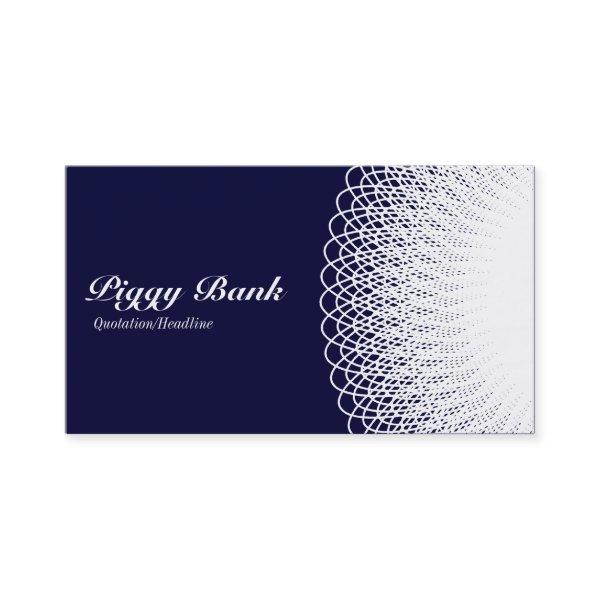 Piggy Bank - White on Deep Blue 000033