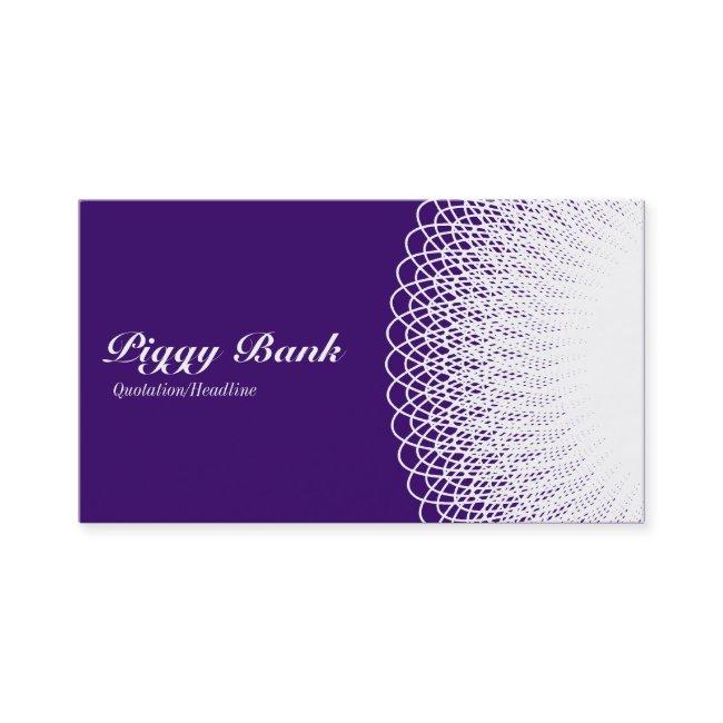 Piggy Bank - White on Deep Purple 330066