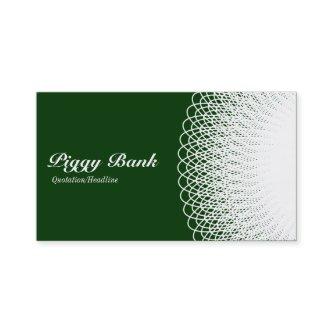 Piggy Bank - White on Green 003300
