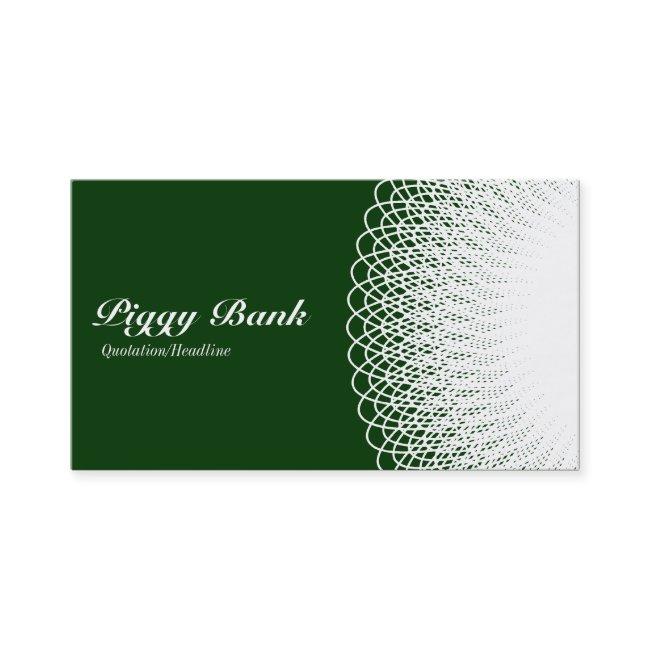 Piggy Bank - White on Green 003300