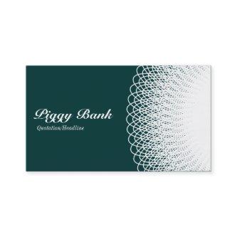 Piggy Bank - White on Green 003333
