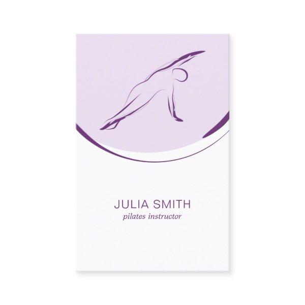 Pilates instructor card with two pilates poses
