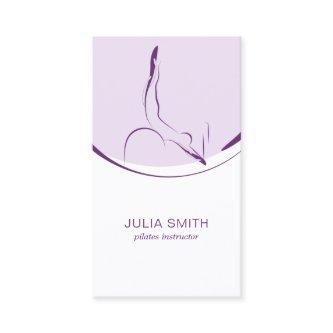 Pilates instructor card with two pilates poses