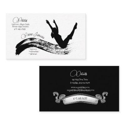 Pilates Instructor Silhouette Pose Black & White