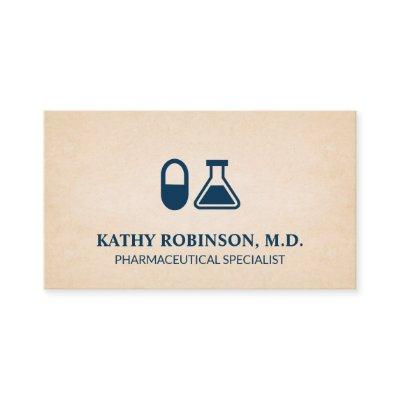 Pill and Beaker | Pharmaceutical Appointment Card