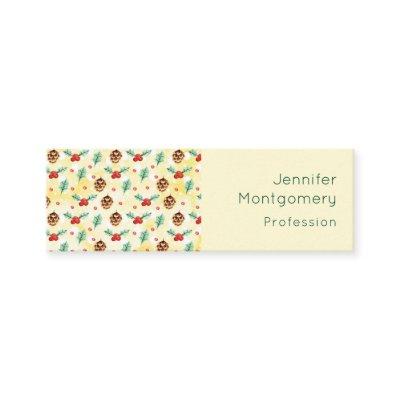 Pine Cones and Holly Christmas Pattern Mini