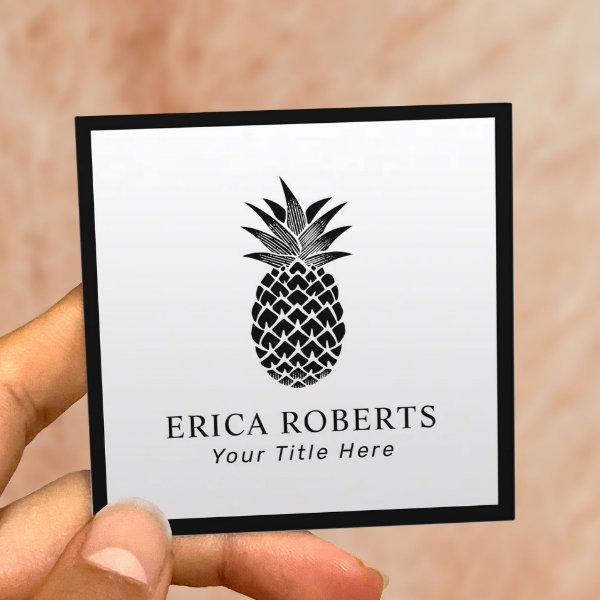Pineapple Logo Minimalist Elegant Black Frame Square