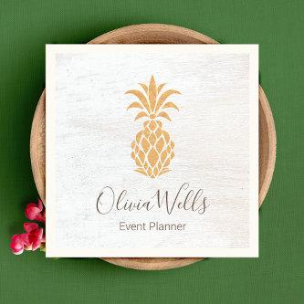 Pineapple White Wood Calling Card