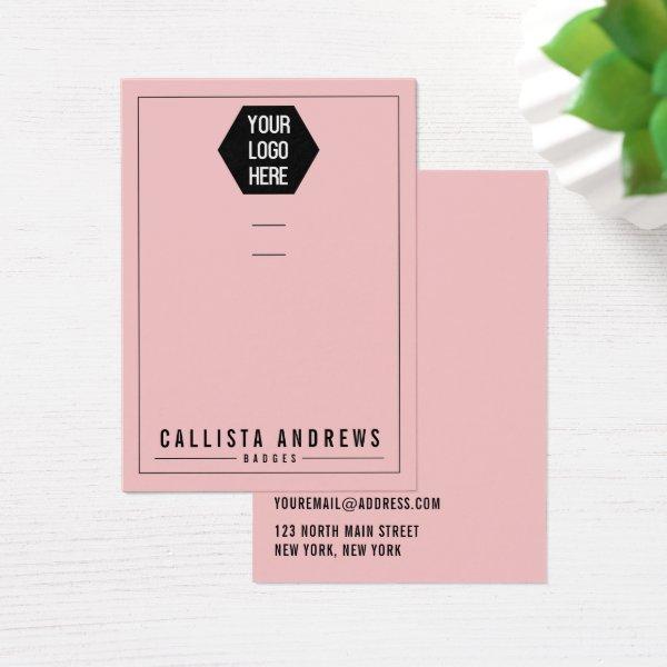 Pink Add Logo Multiple Badge Reel Display Card