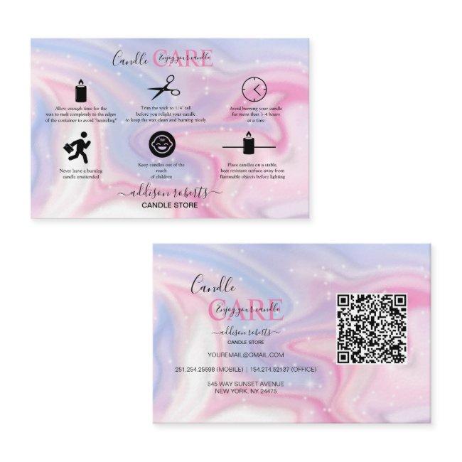 Pink Aesthetic Candle Care Square