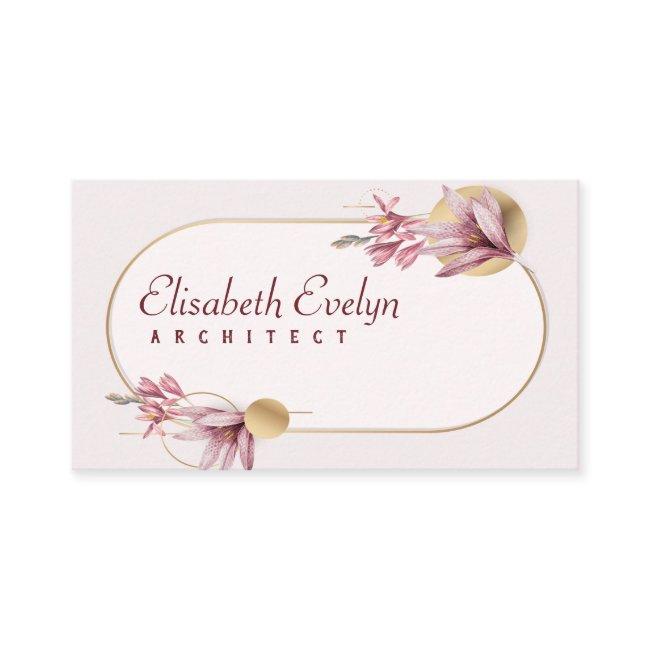 Pink amaryllis pattern with gold gy53763