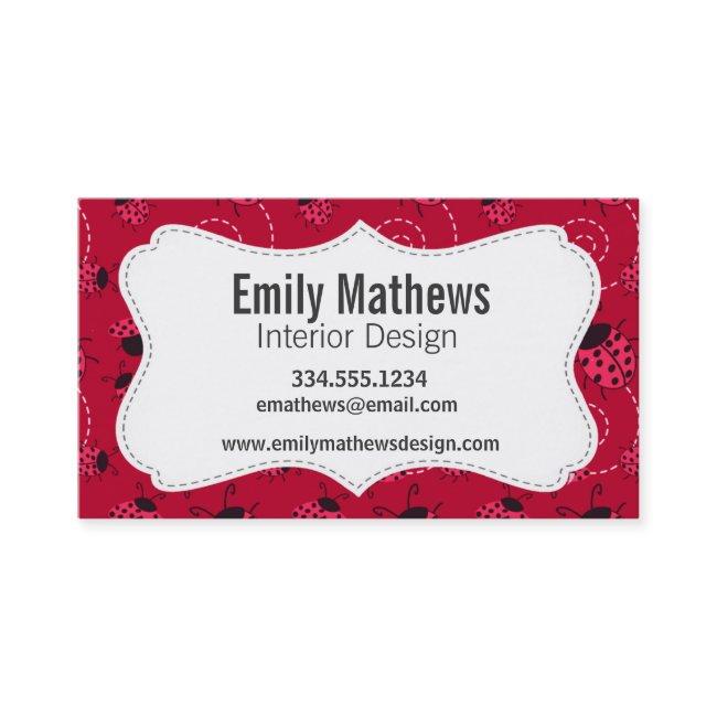 Pink and Black Ladybug Pattern