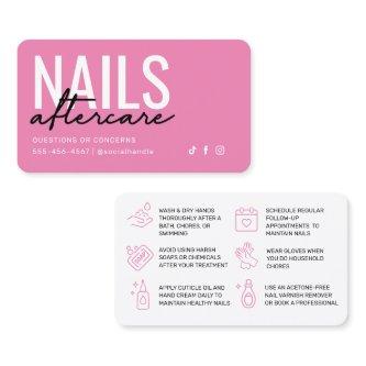 Pink and Black Nails Aftercare Card