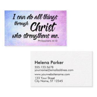 Pink and Blue Grunge Philippians 4:13 Scripture