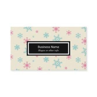 Pink And Blue Snowflake Pattern Wintery