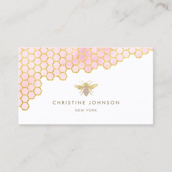 pink and faux gold foil bee