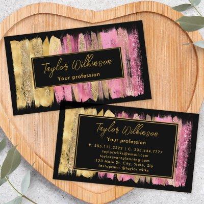 Pink and Gold Brush Strokes