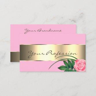 Pink and Gold Decor Cute Rose Flower Modern Floral