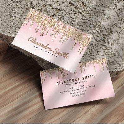 pink and gold glitter drip script photography