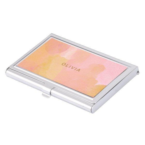 Pink and Gold Watercolor Abstract Painting  Case