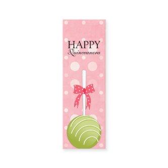 Pink and Green Cake Pops Happy Quinceanera Tags