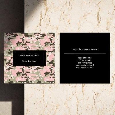 Pink and Green Camouflage, Military, Army Square