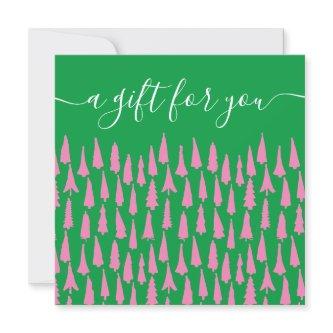 Pink and Green Christmas Trees Gift Certificate