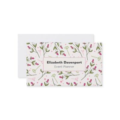 Pink and Green Wildflowers Pattern