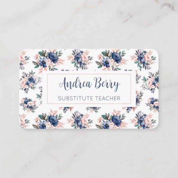 Pink and Navy Floral