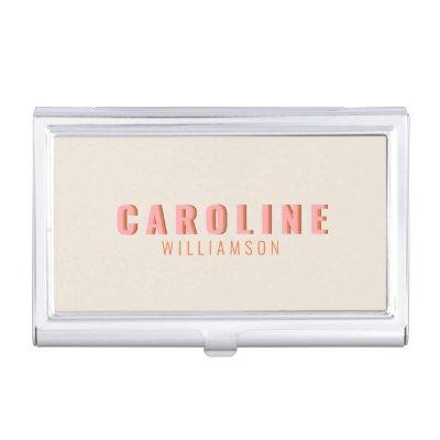 Pink and Orange Retro Typography Personalized Name  Case
