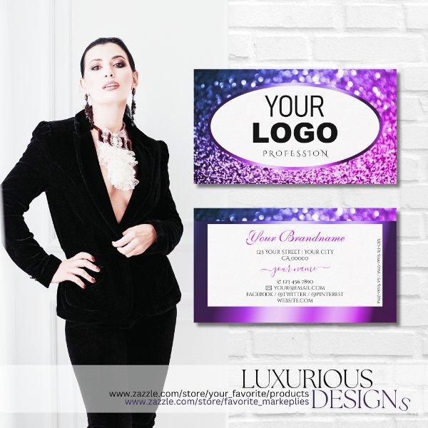 Pink and Purple Glitter White Logo Professional