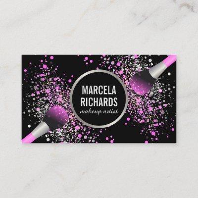 Pink and Silver Blush Confetti Makeup Artist