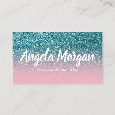 Pink and Teal Ombre Glitter Photo Author