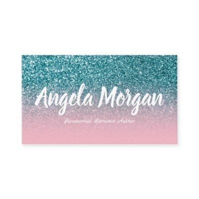 Pink and Teal Ombre Glitter Photo Author