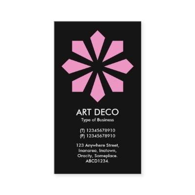 Pink Art Deco Flower Star - Black
