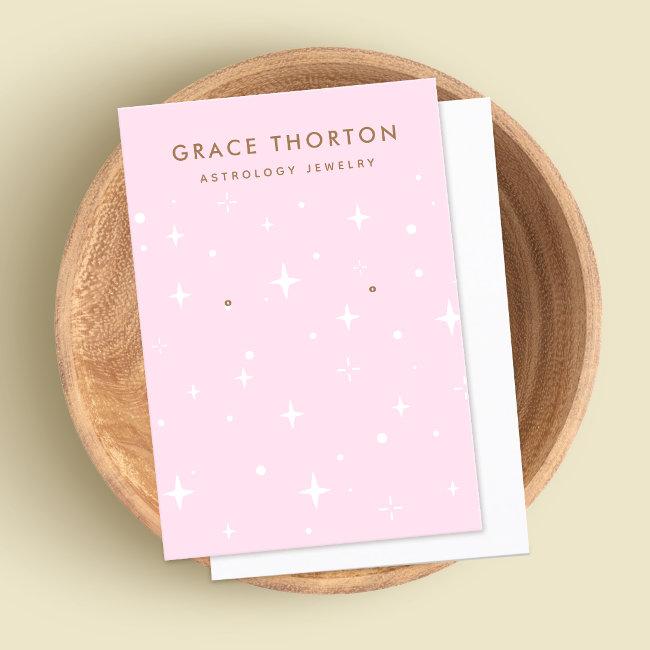 Pink Astrology Stars Earring Jewelry Display Card