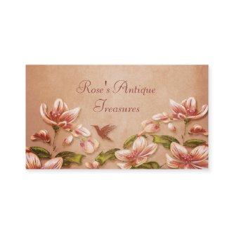 Pink Azaleas Vintage Floral on Whiskey Retro