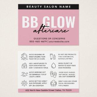 Pink BB Glow Facial After Care Instruction Card