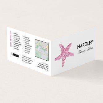 Pink Beach Starfish, Beautician, Loyalty Card