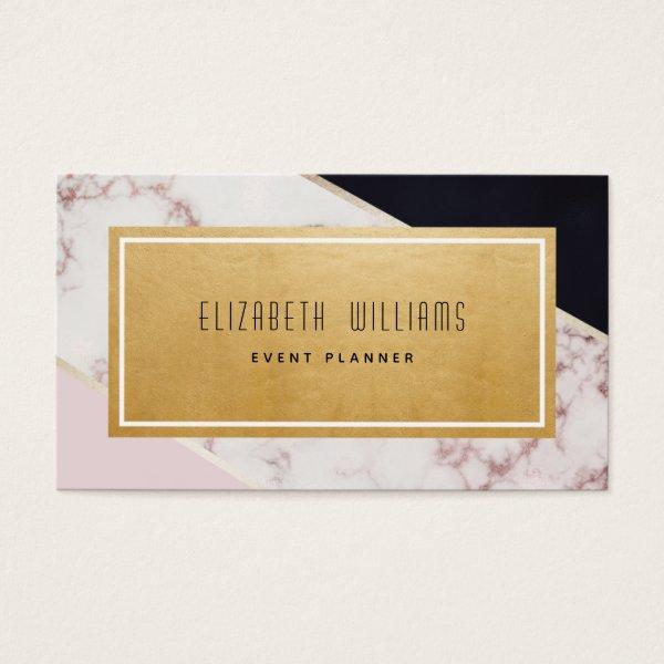 Pink Black Gold Marble Event Planner