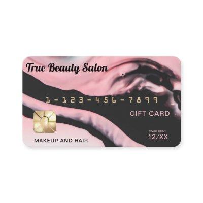 Pink Black Marble Credit Card Gift Certificate