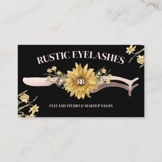 Pink Black Rustic Style Sunflower Eyelash