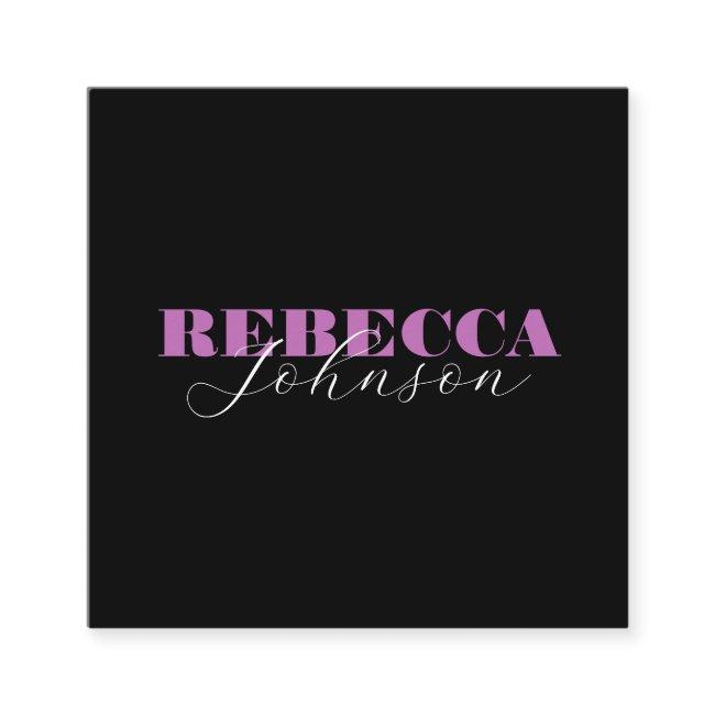 Pink Black & White Bold Script Photo Typography Square