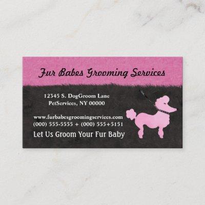 Pink Black White Poodle Pet Services Groomer