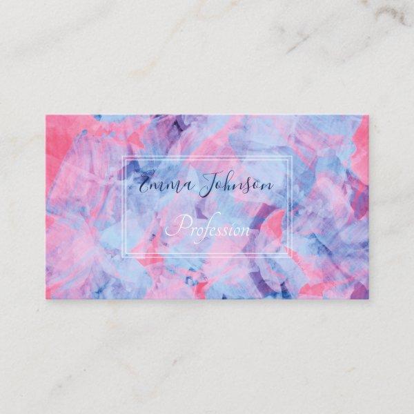 Pink Blue Abstract Brush Strokes Design