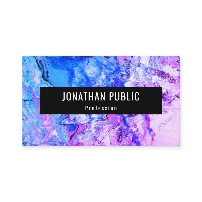 Pink Blue Purple Trendy Modern Abstract Art