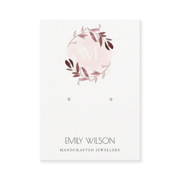 PINK BLUSH FOLIAGE MONOGRAM EARRING DISPLAY LOGO